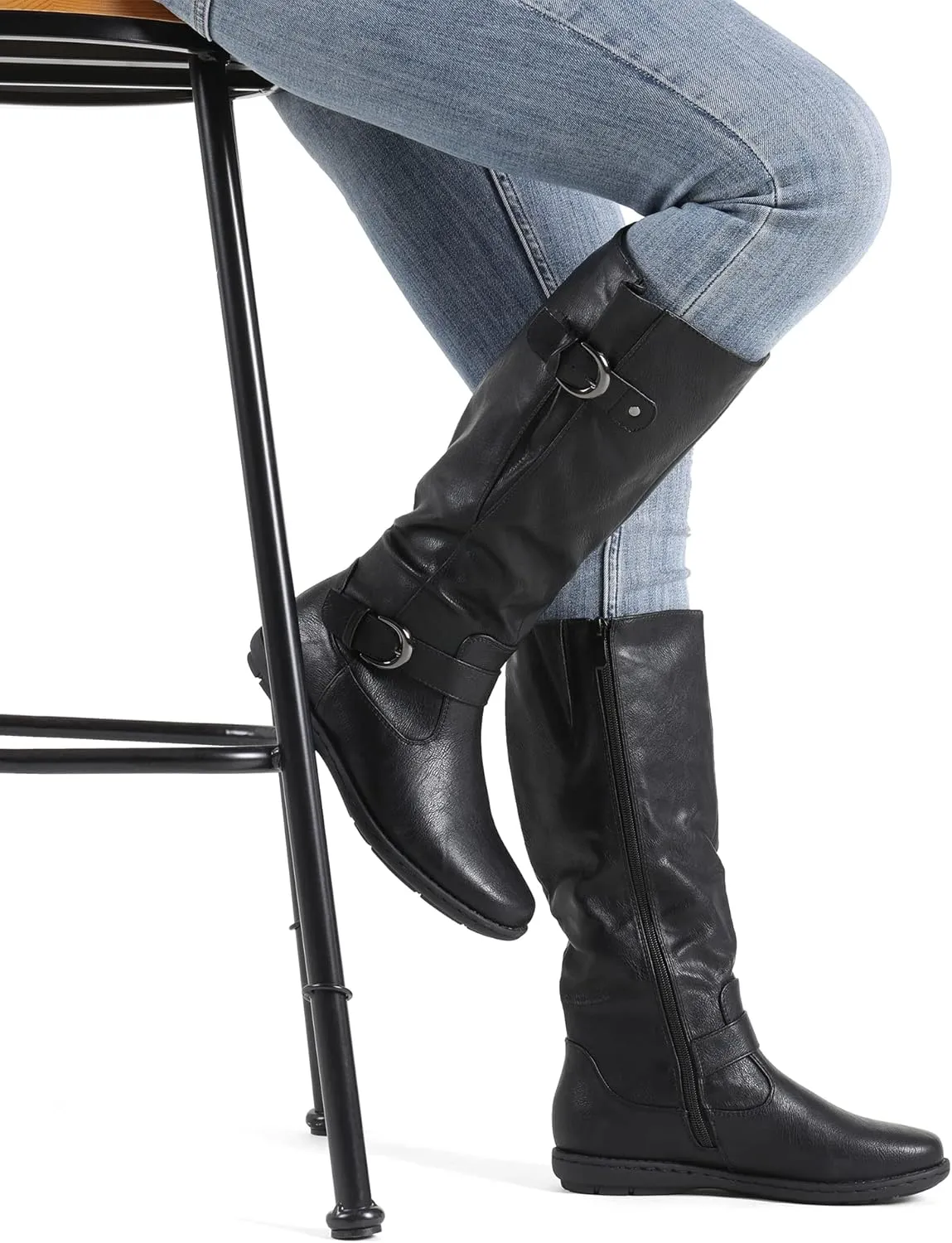 DREAM PAIRS Women's Faux Fur-Lined Knee High Winter Boots Fall Tall Boots