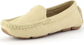 Girls Boys Suede Leather Slip-on Loafers Casual Boat Shoes Dress Shoes Oxford Flats