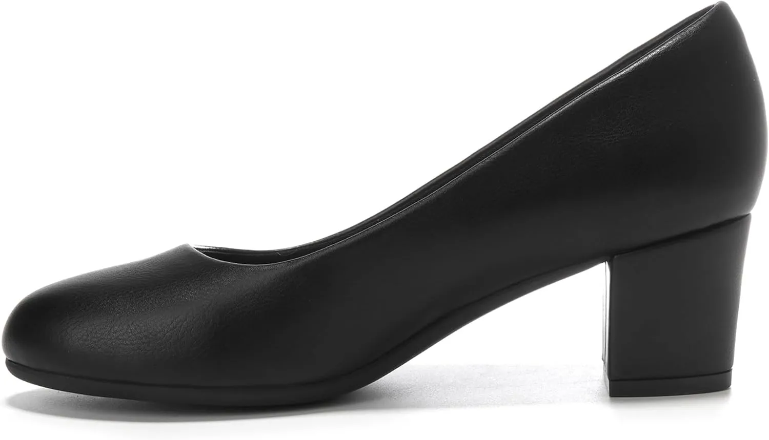 HHTCAL 2 inch Low Block Heel Pumps for Women Round Closed Toe Chunky Heels Comfortable Dress Shoes Office Work Formal