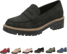 Orthoture Womens Shoes Loafers for Women 2025 Comfortable Dressy Platform Chunky Penny Loafer Lug Sole Suede Loafers Slip on Work Office Business Casual Dress Shoes Orthopedic Shoes for Women