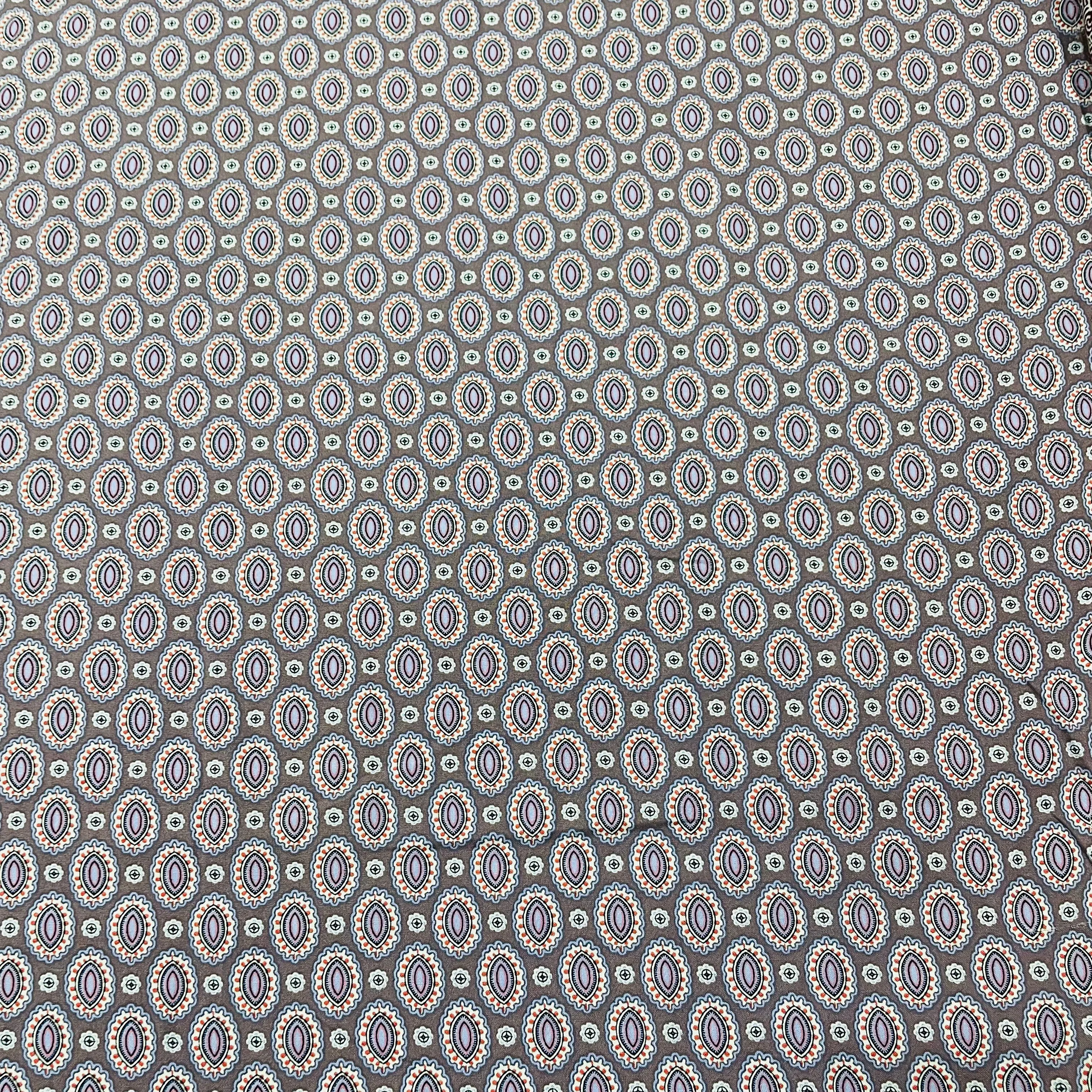 Purple Geometrical Print Moss Crepe Fabric