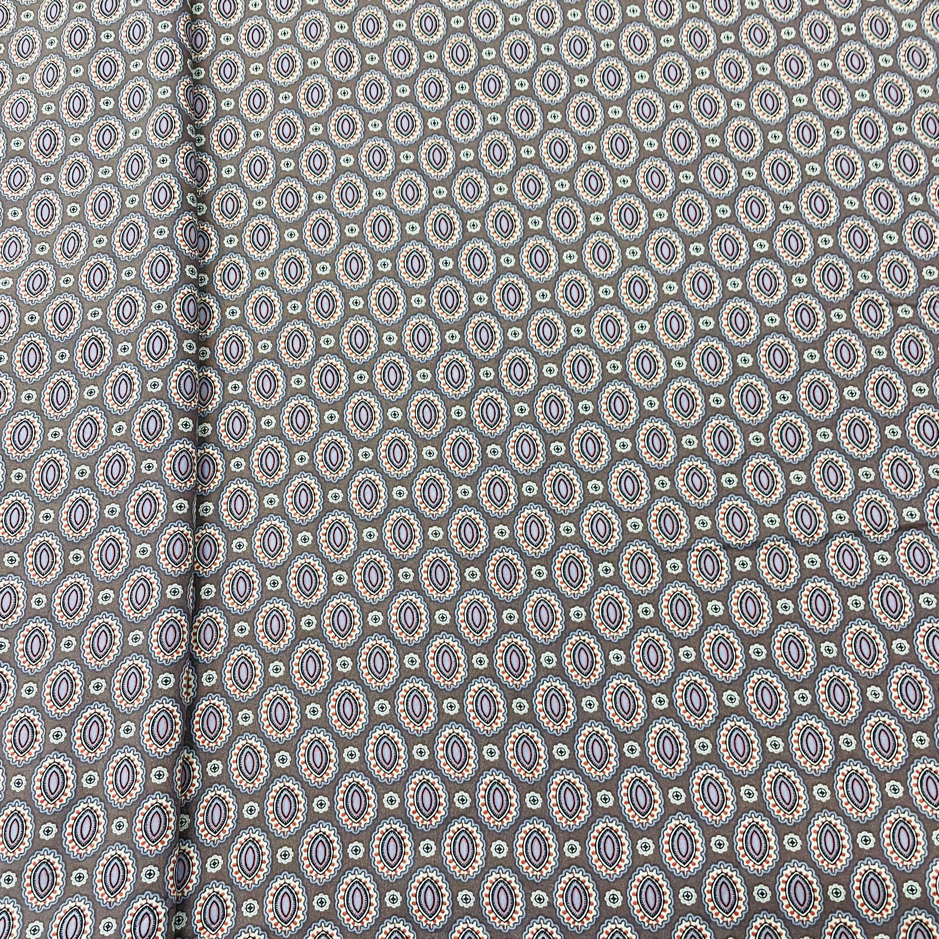 Purple Geometrical Print Moss Crepe Fabric