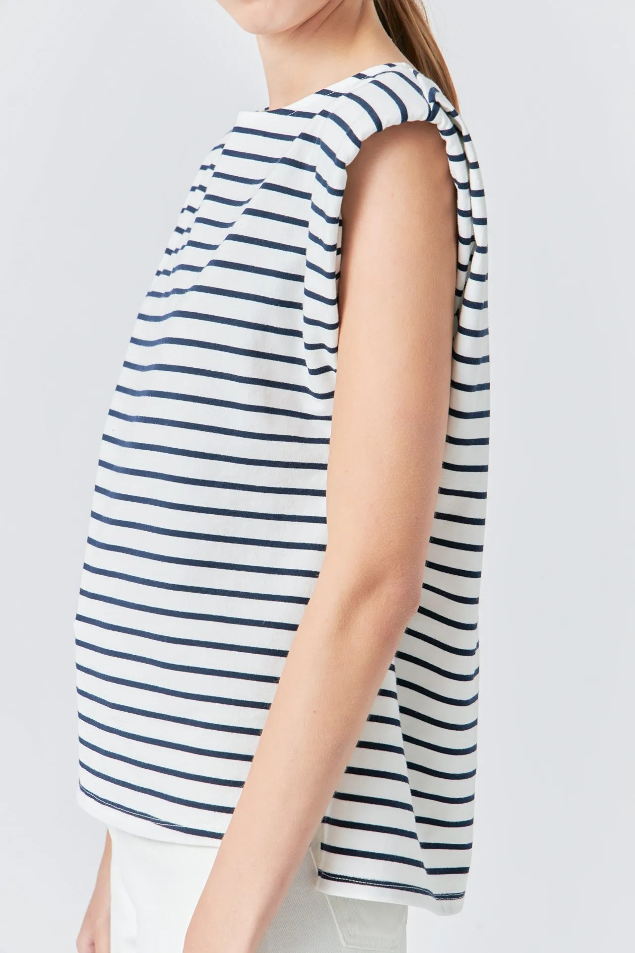 Striped Padded Sleeveless Top