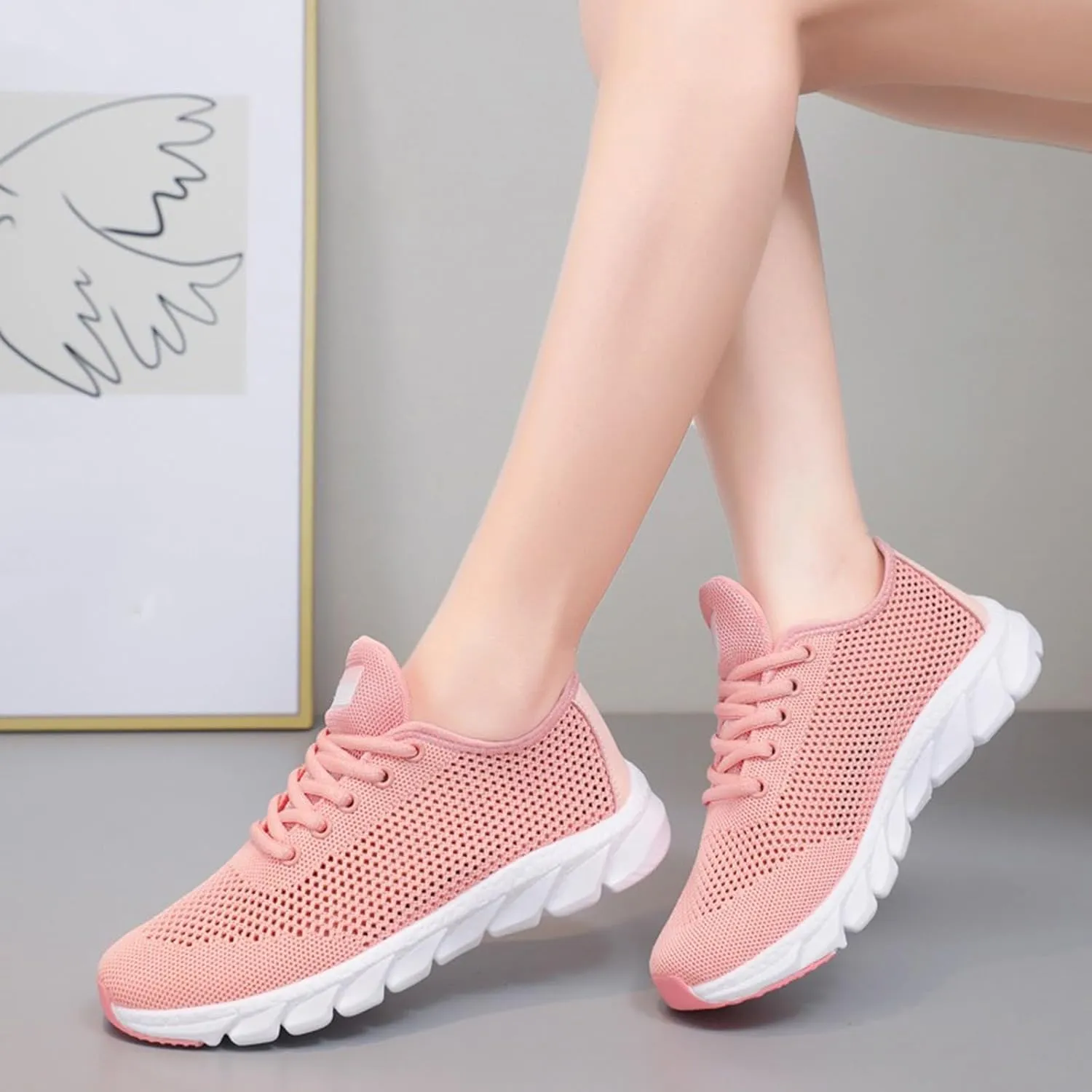 Womens Walking Shoes Slip on Running Shoes Lightweight Workout Gym Shoes Comfortable Casual Sneakers Mesh Shoes