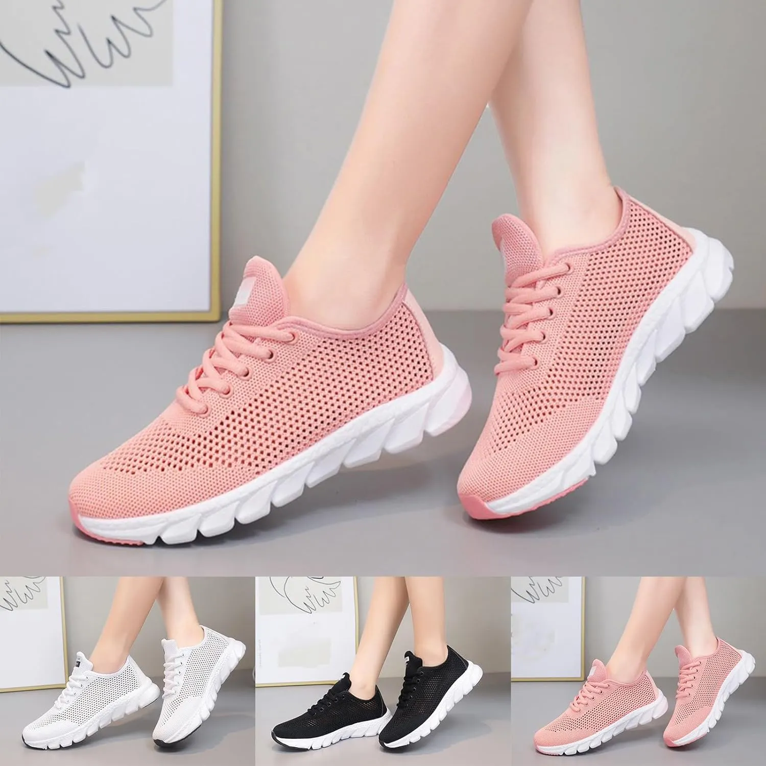 Womens Walking Shoes Slip on Running Shoes Lightweight Workout Gym Shoes Comfortable Casual Sneakers Mesh Shoes