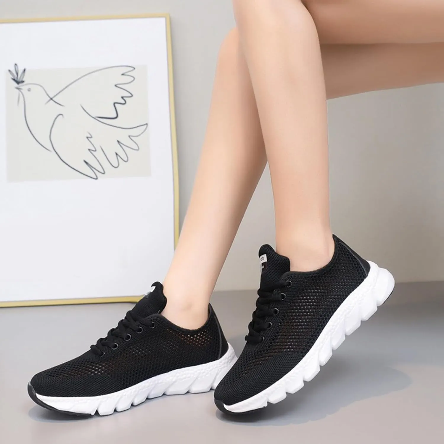 Womens Walking Shoes Slip on Running Shoes Lightweight Workout Gym Shoes Comfortable Casual Sneakers Mesh Shoes